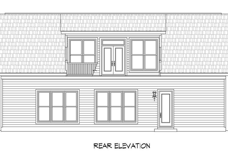House Plan Design - Exterior - Rear Elevation 1 for Country House Plan #932-184, 1 bath