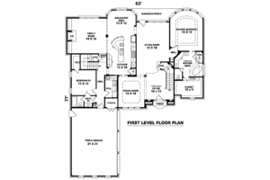 Floor Plan - Main Floor for European House Plan #81-1251 - 4 bed, 3 bath