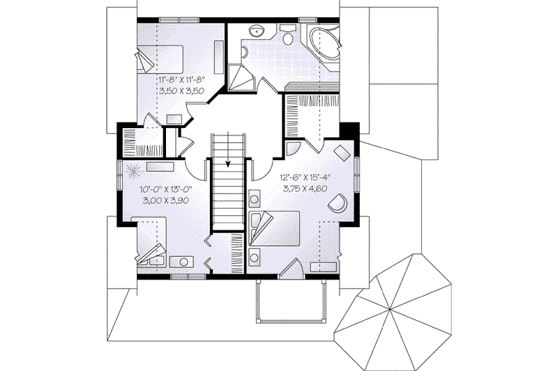Home Plan - Floor Plan - Upper Floor for Traditional House Plan #23-612 - 3 bed, 1.5 bath