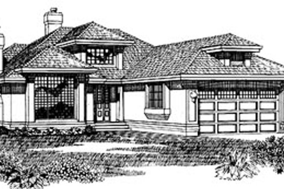 Exterior - Front Elevation for European House Plan #47-188 - 3 bed, 2 bath
