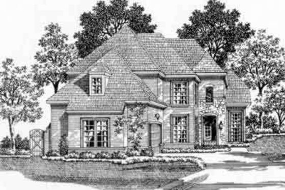 Exterior - Front Elevation for European House Plan #141-127 - 3 bed, 2.5 bath