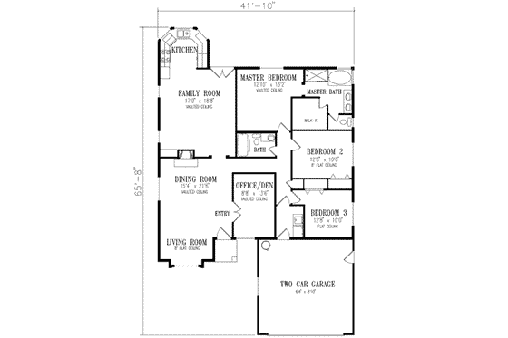 Floor Plan - Main Floor for Adobe / Southwestern House Plan #1-339 - 3 bed, 2 bath