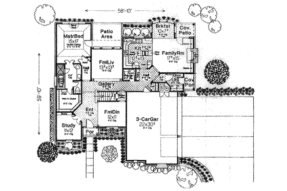 Floor Plan - Main Floor for European House Plan #310-863 - 4 bed, 3.5 bath