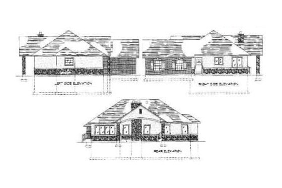 Exterior - Rear Elevation for Traditional House Plan #5-111 - 3 bed, 2.5 bath