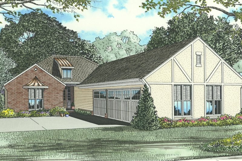 House Blueprint - European Exterior - Front Elevation Plan #17-3461