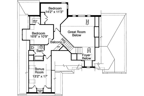Floor Plan - Upper Floor for Traditional House Plan #46-132 - 3 bed, 2.5 bath