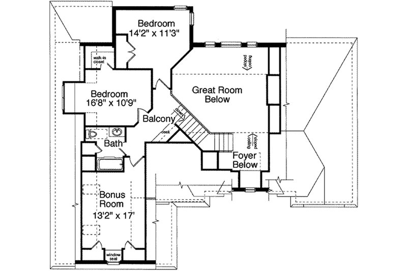 Architectural House Design - Floor Plan - Upper Floor for Traditional House Plan #46-132 - 3 bed, 2.5 bath