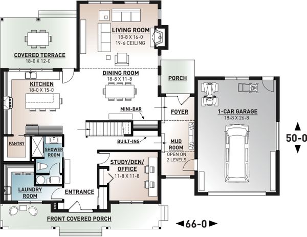 Home Plan - Farmhouse Floor Plan - Main Floor Plan #23-2688