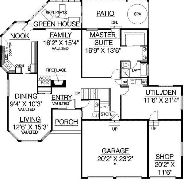 Bungalow Floor Plan - Main Floor Plan #60-368