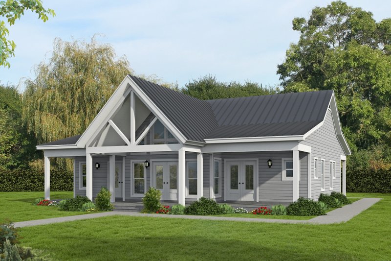 House Blueprint - Country Exterior - Front Elevation Plan #932-1303