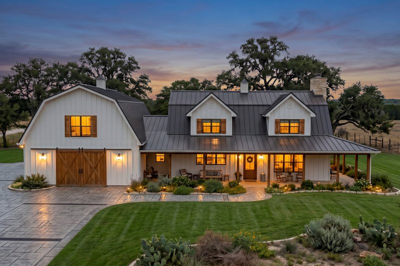 Architectural House Design - Exterior - Front Elevation 3 for Barndominium House Plan #455-822 - 5 bed, 6 bath