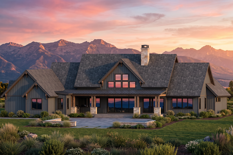Architectural House Design - Exterior - Rear Elevation for Country House Plan #1096-212 - 4 bed, 5 bath