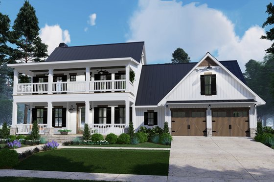Exterior - Front Elevation for Southern House Plan #120-260 - 3 bed, 2.5 bath