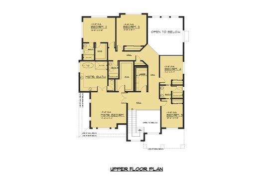 Floor Plan - Upper Floor for Contemporary House Plan #1066-69 - 5 bed, 5 bath