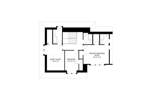 Floor Plan - Upper Floor for Bungalow House Plan #925-2 - 3 bed, 3.5 bath