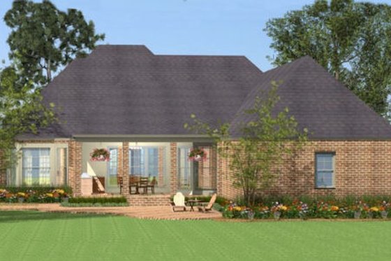 Exterior - Rear Elevation for European House Plan #406-9622 - 3 bed, 2.5 bath