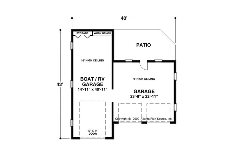 House Blueprint - Floor Plan - Main Floor for Craftsman House Plan #56-614, 0 bath