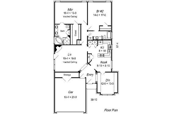 Floor Plan - Main Floor for European House Plan #329-215 - 2 bed, 2 bath