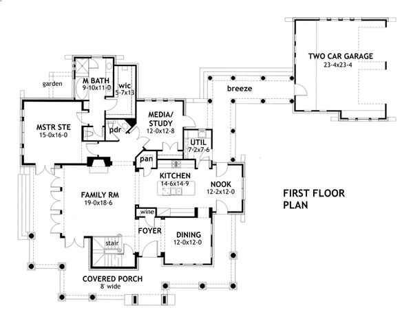 Craftsman Floor Plan - Main Floor Plan #120-167