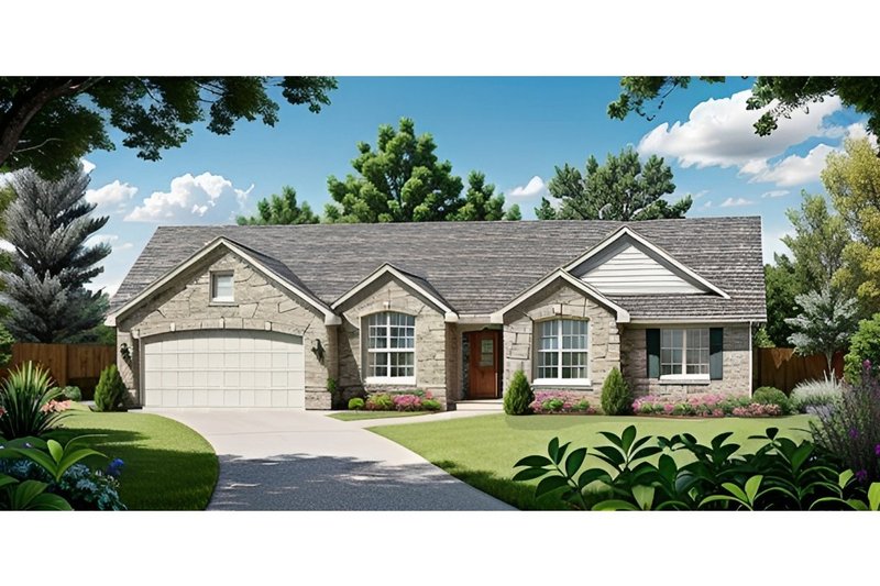 Architectural House Design - Ranch Exterior - Front Elevation Plan #58-188