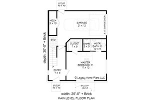 Floor Plan - Main Floor for Modern House Plan #932-686 - 3 bed, 3.5 bath