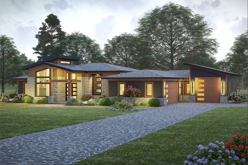 Architectural House Design - Exterior - Front Elevation 3 for Contemporary House Plan #932-1431 - 3 bed, 2.5 bath