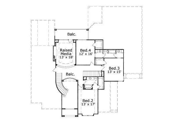 European Floor Plan - Upper Floor Plan #411-750