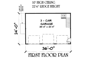 Floor Plan - Main Floor for Barndominium House Plan #75-200, 0 bath