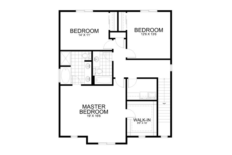 Architectural House Design - Floor Plan - Upper Floor for Craftsman House Plan #112-223 - 3 bed, 2.5 bath