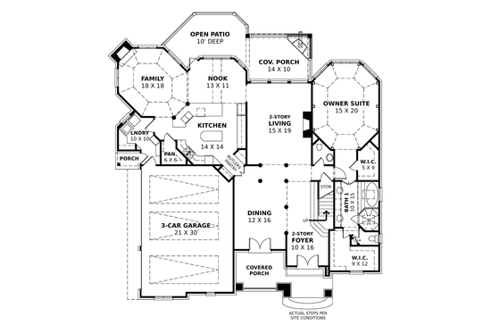 Floor Plan - Main Floor for European House Plan #119-293 - 4 bed, 3.5 bath