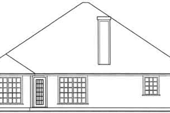 Exterior - Rear Elevation for Traditional House Plan #42-329 - 3 bed, 2 bath