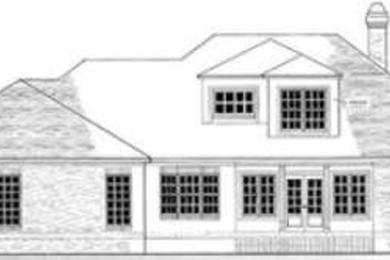Exterior - Rear Elevation for Southern House Plan #406-204 - 3 bed, 2.5 bath