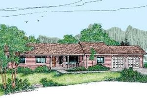 Ranch Exterior - Front Elevation Plan #60-414
