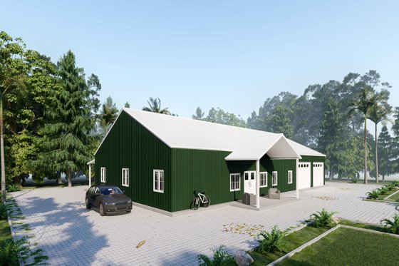 Exterior - Other Elevation 3 for Barndominium House Plan #1107-21 - 4 bed, 3 bath