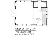 Craftsman Style House Plan - 1 Beds 1 Baths 192 Sq/Ft Plan #917-29 