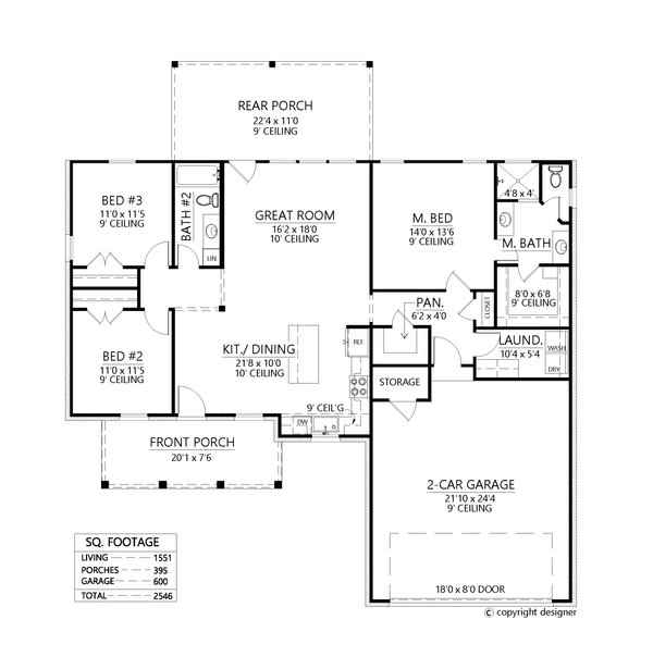 Farmhouse Floor Plan - Main Floor Plan #1074-121