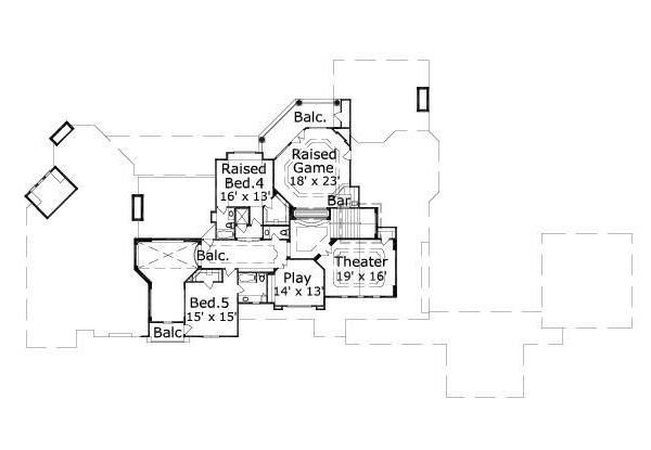 European Floor Plan - Upper Floor Plan #411-381