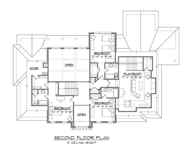 Home Plan - Classical Floor Plan - Upper Floor Plan #1054-63