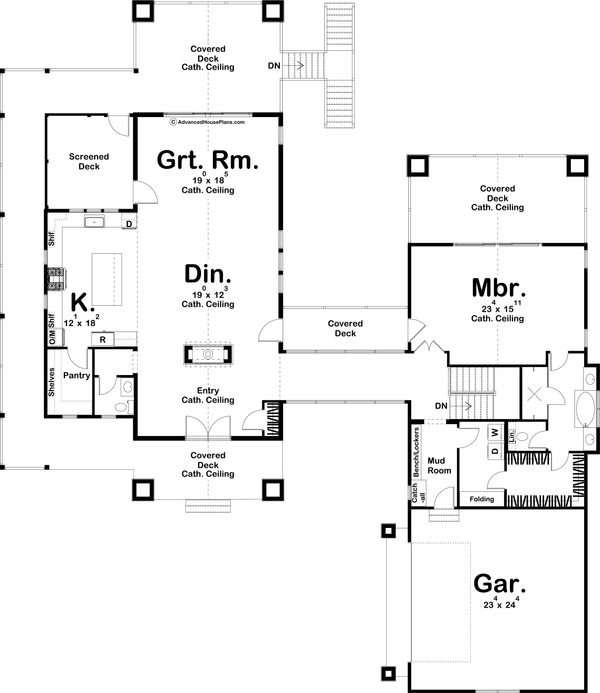 Home Plan - Floor Plan - Main Floor for Beach House Plan #455-314 - 1 bed, 1.5 bath