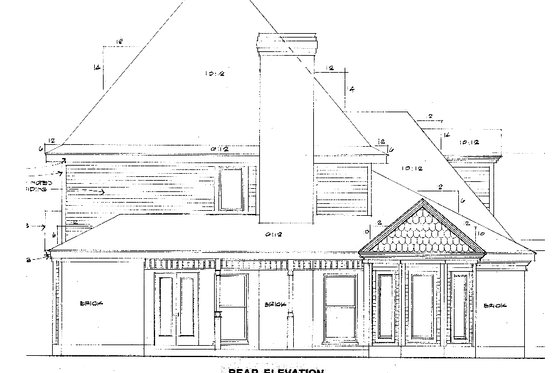 Exterior - Rear Elevation for Victorian House Plan #410-272 - 4 bed, 2.5 bath