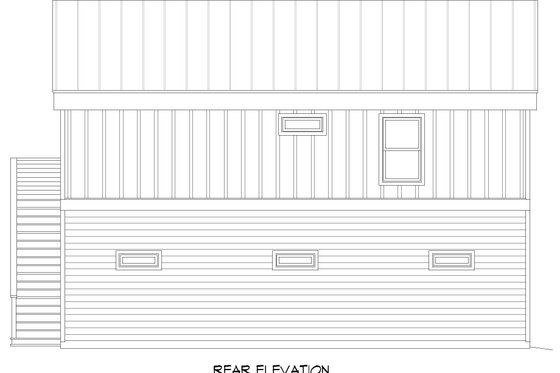 Exterior - Rear Elevation for Southern House Plan #932-821 - 2 bed, 1.5 bath