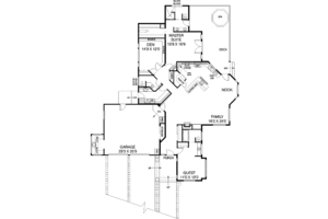 Floor Plan - Main Floor for Traditional House Plan #60-458 - 2 bed, 2.5 bath