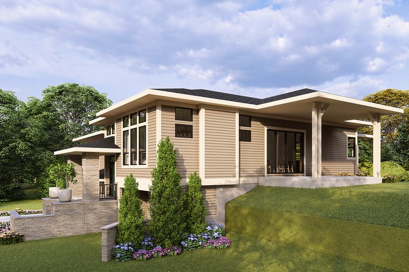 House Blueprint - Exterior - Other Elevation for Prairie House Plan #124-1424 - 4 bed, 3.5 bath