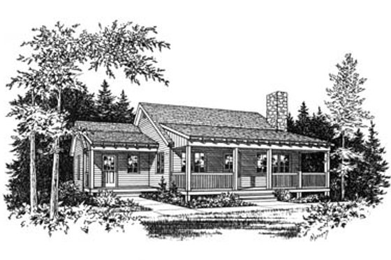 Exterior - Other Elevation for Country House Plan #22-128 - 2 bed, 1 bath