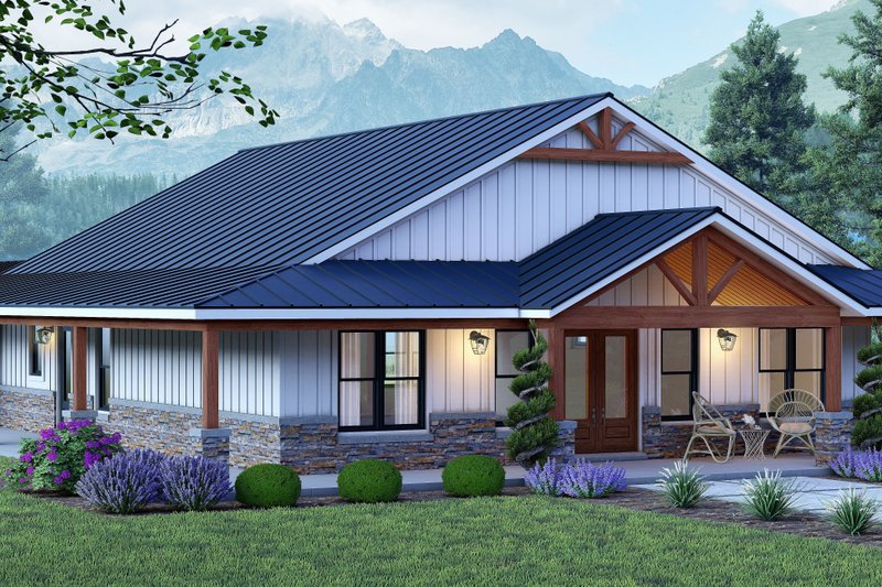 House Blueprint - Country Exterior - Front Elevation Plan #932-1281