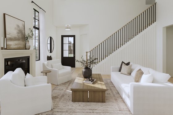 Interior - Family Room for European House Plan #1114-28 - 3 bed, 2.5 bath