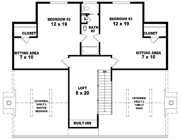 Southern Floor Plan - Upper Floor Plan #81-731