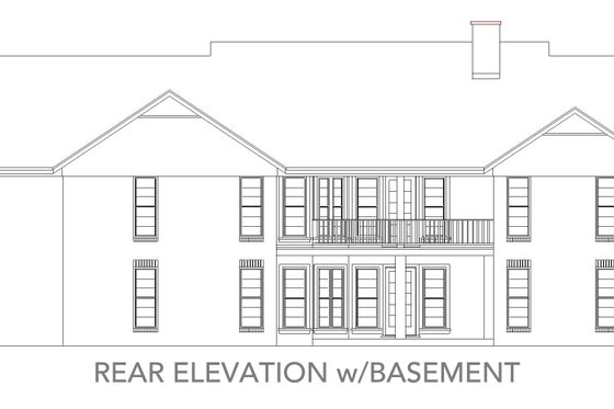 Exterior - Rear Elevation for Traditional House Plan #45-130 - 4 bed, 2.5 bath