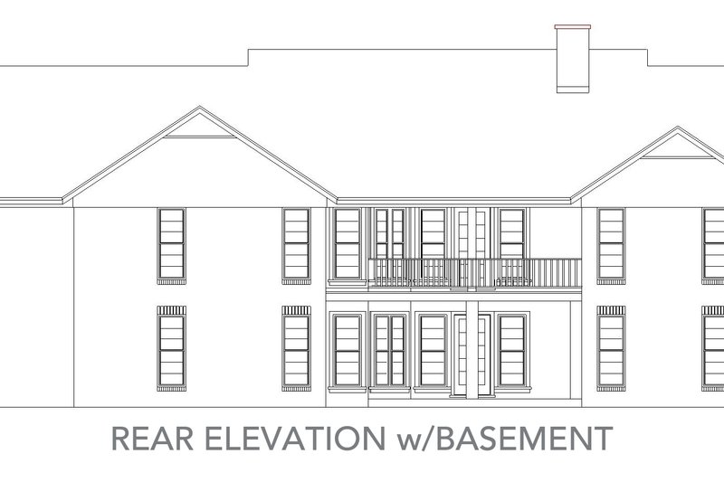 Home Plan - Exterior - Rear Elevation for Traditional House Plan #45-130 - 4 bed, 2.5 bath