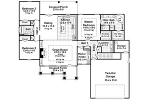 Floor Plan - Main Floor for Craftsman House Plan #21-274 - 3 bed, 2 bath